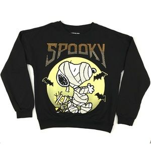 NWT Snoopy Spooky Halloween Mummy Black Sweatshirt